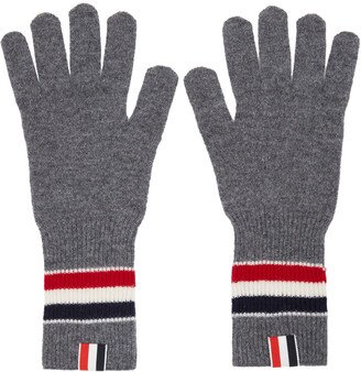 Online Exclusive Grey Merino RWB Stripe Gloves