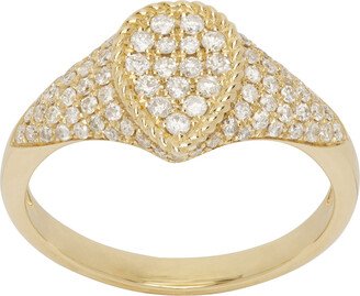 Gold Diamond Baby Chevaliere Poire Ring