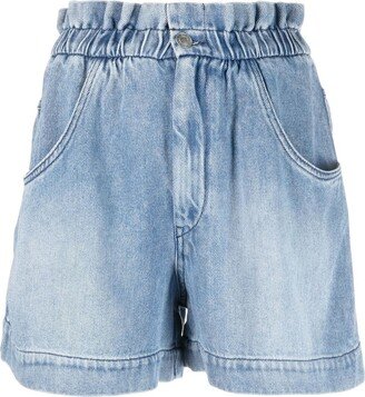 MARANT ÉTOILE Gathered-Wait Denim Shorts