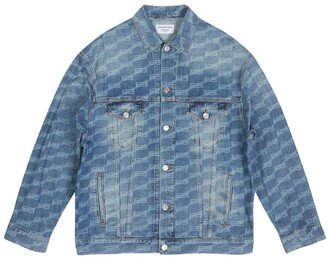 Logo-Print Washed Denim Jacket