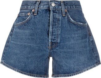 High-Waist Denim Shorts-AB