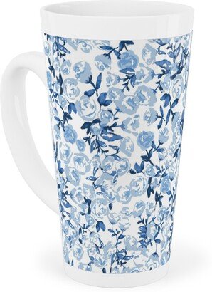 Mugs: A Thousand Roses - Blue Tall Latte Mug, 17Oz, Blue