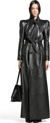 Round Shoulder Maxi Trench Coat