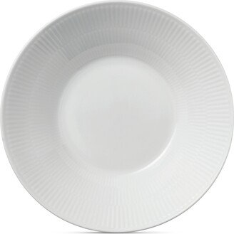 White Fluted Pasta Bowl