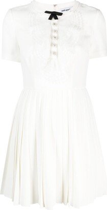 Crystal-Embellished Pleated Dress