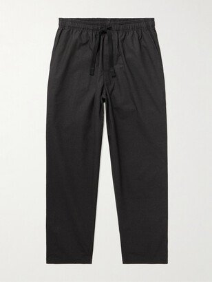 01 Wide-Leg Cotton-Poplin Drawstring Trousers