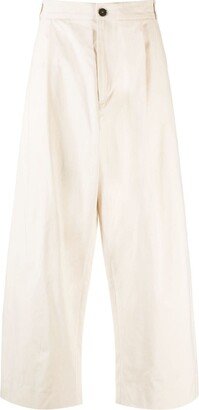 White Acuna Cotton Wide-Leg Trousers