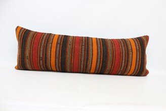 Home Decor Pillow, Throw Pillow Cover, Orange Striped Cushion Case, Handmade Gift 1261