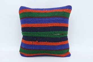 Antique Pillows, Personalized Gift, Kilim Blue Cushion Case, Striped Meditation Pillow Covers, 3791