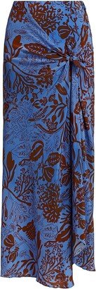 Beatriz Camacho Wildflower Hortensia Silk Maxi Skirt