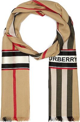 Stripe Scarf in Tan