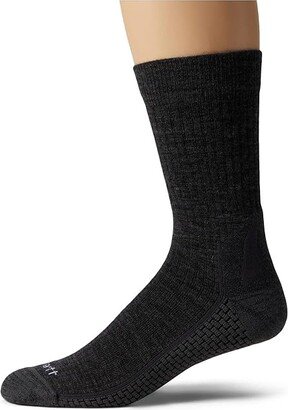 FORCE(r) Grid Midweight Synthetic-Merino Wool Blend Crew Socks (Carbon Heather) Men's Crew Cut Socks Shoes