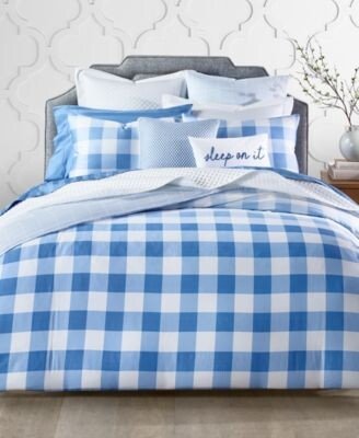 Damask Designs Gingham Colorblock Comforter Sets Created For Macys