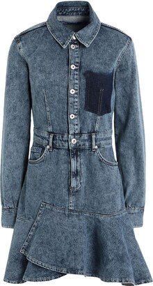 KARL LAGERFELD JEANS Klj Ruffled Hem Denim Dress Mini Dress Blue