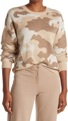 Camo Crew Neck Pullover Sweater