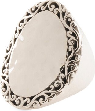 TJMAXX Sterling Silver Hammer Accent Dome Ring