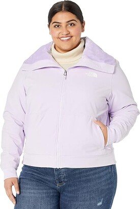 Plus Size Shelbe Raschel Bomber (Lavender Fog) Women's Clothing