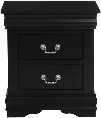 Tiramisubest Nightstand in Black with 2 Drawer