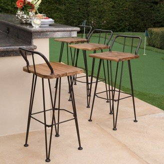 Denali Outdoor Industrial Wood Barstool