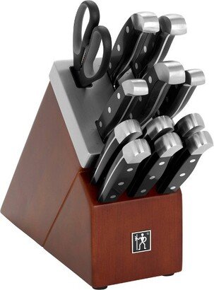 Statement 13pc Self-Sharpening Knife Block Set Black/Brown