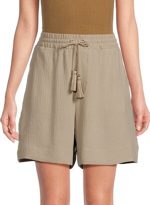 H H Halston H Halston Women's Crinkle Drawstring Shorts-AA