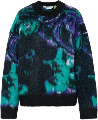 Abstract Patterned Crewneck Jumper