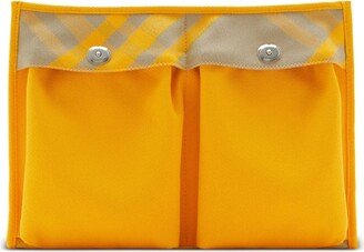 Two-Tone Cotton Clutch Bag