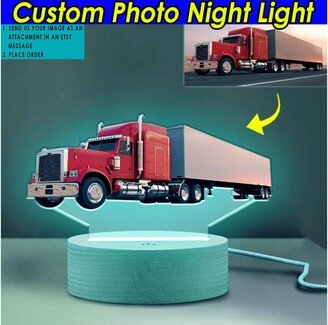 Semi Truck Trucker Gift Big Personalized Printed Night Light, Custom Drivers, Rigs Best Gifts For Him | Mc-Nig2