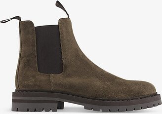 Mens Grey Suede Suede Chelsea Boots