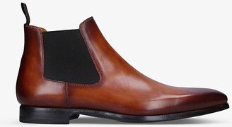 Mens Brown Shaw Leather Chelsea Boots