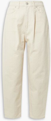 Dana cropped pleated high-rise tapered jeans