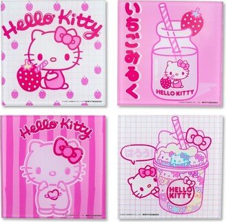 Silver Buffalo Sanrio Strawberry Milk Glass Coasters | Set of 4