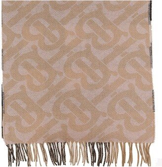 Monogram Jacquard Fringed Scarf-AC