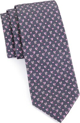 Lovebirds Print Silk Tie