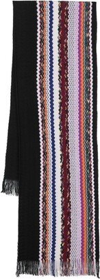 Zigzag Fringed Scarf-AB