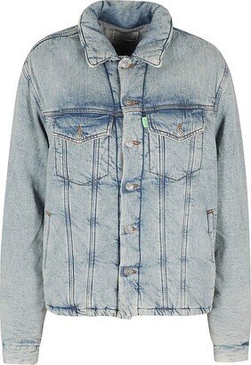 Crinkled Buttoned Denim Jacket