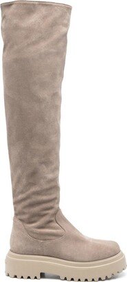 Ranger suede thigh-high boots