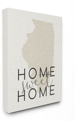 Home Sweet Home Illnois Typography Canvas Wall Art, 16 x 20