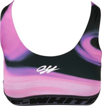 Liquid Melt Printed Stretched Sports Bra