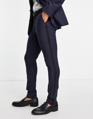 skinny tuxedo in navy suit pants