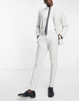 skinny suit pants in crosshatch in ice gray