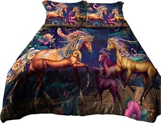 3 Pcs 3D Horse Bedding Set Twin Full Queen King