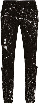 Splash-Detail Skinny Jeans