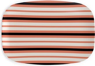 Serving Platters: Spooky Halloween Stripe Serving Platter, Multicolor