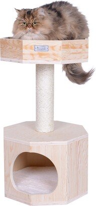 29 Premium Scots Pine, Real Wood Cat Tree With Perch & Condo