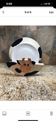 Holstein Cow Paper Plate Holder