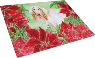 CK1350LCB Afghan Hound Poinsettas Glass Cutting Board