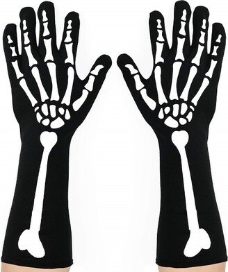 Skeleteen Childrens Bone Hand Skeleton Gloves Costume Accessory - Black