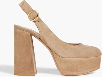 Dolly suede platform slingback pumps