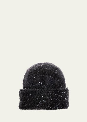 Sequined Knit Beanie